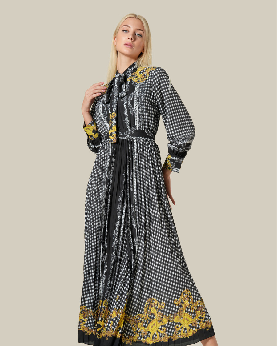 robe longue à carreaux baroques