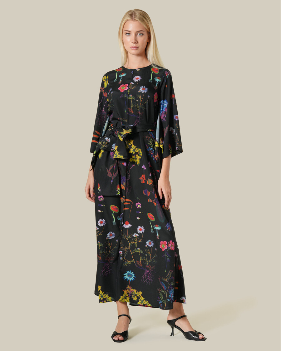 robe maxi à imprimé floral multicolore