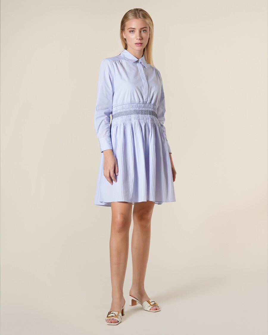 robe chemise courte rayée en coton
