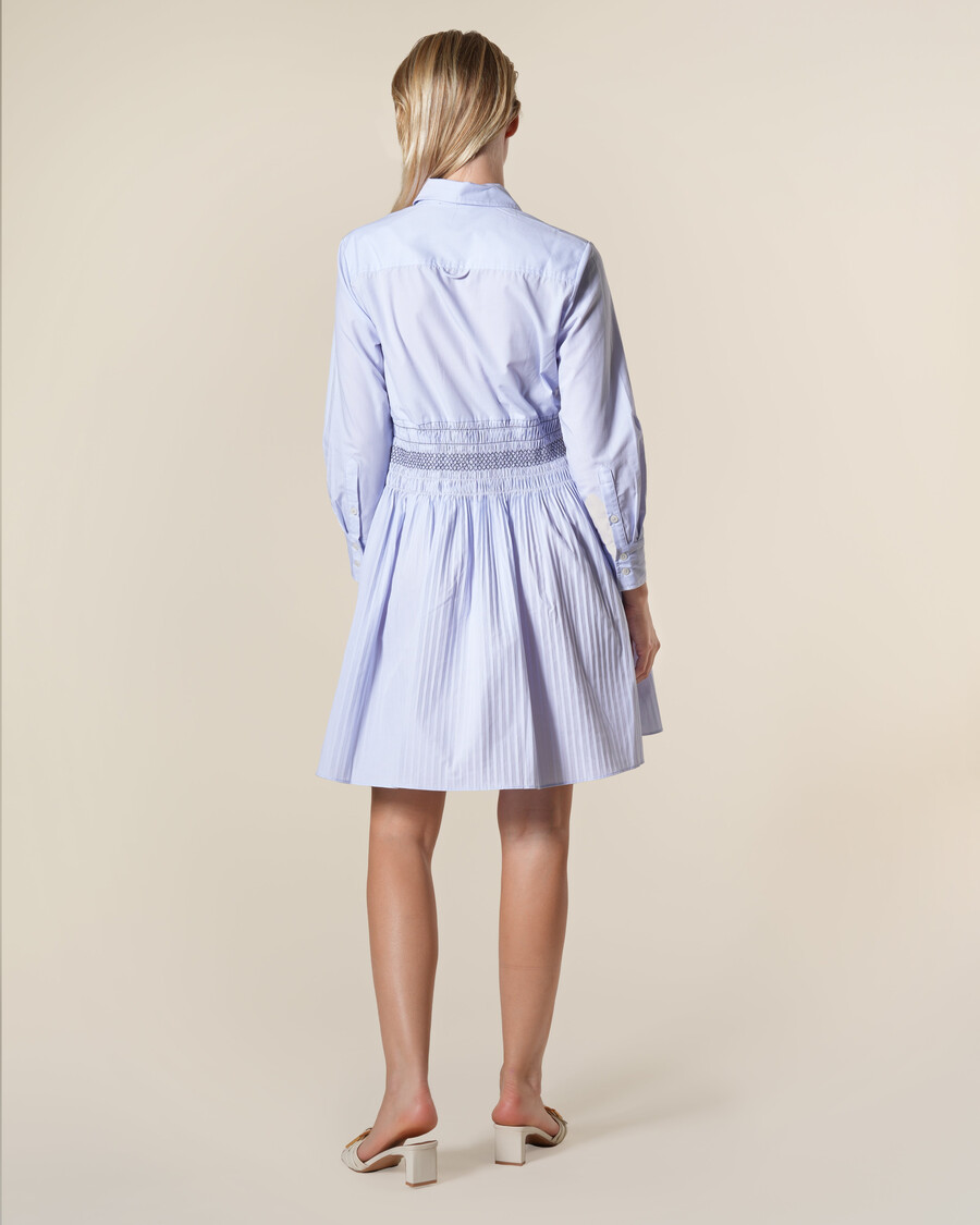 robe chemise courte rayée en coton