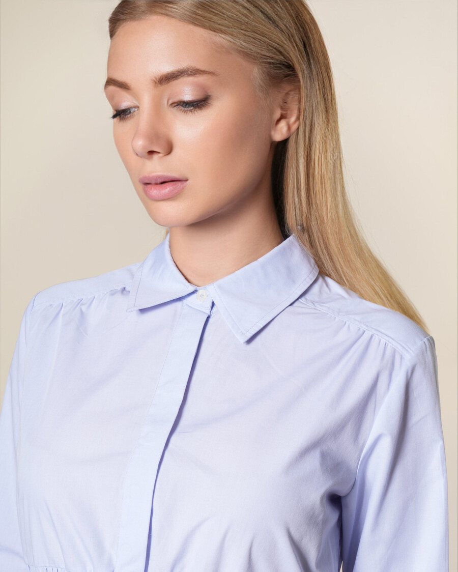 robe chemise courte rayée en coton