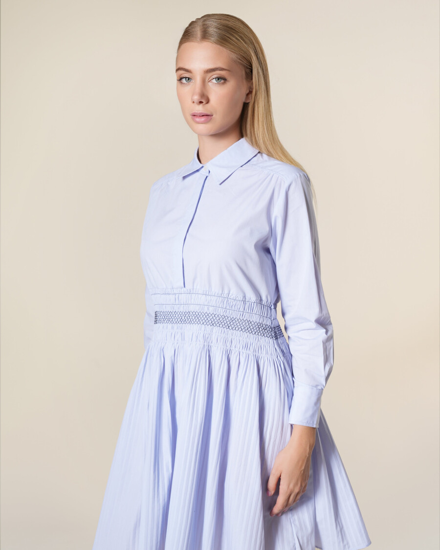robe chemise courte rayée en coton