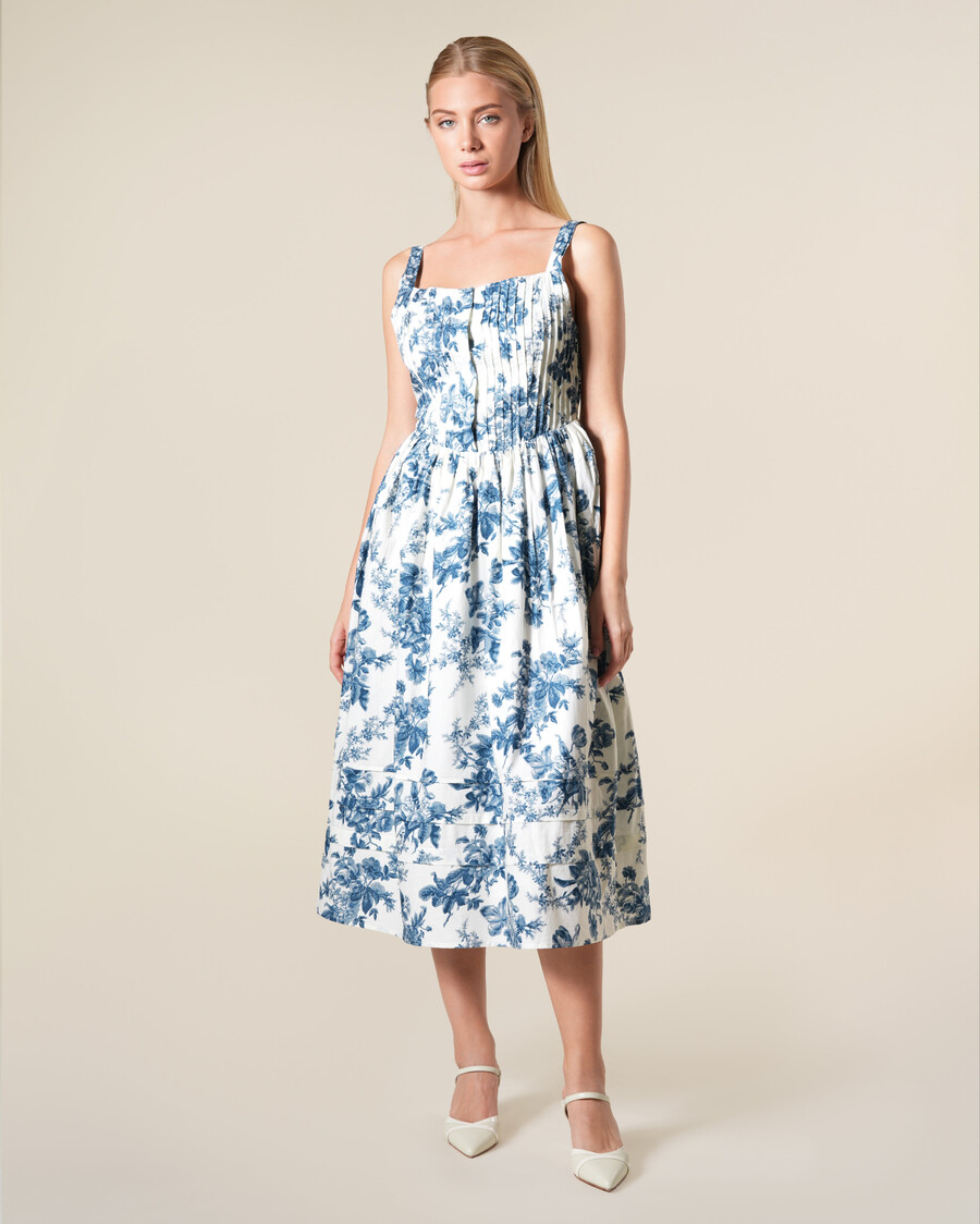 robe midi en coton à imprimé floral