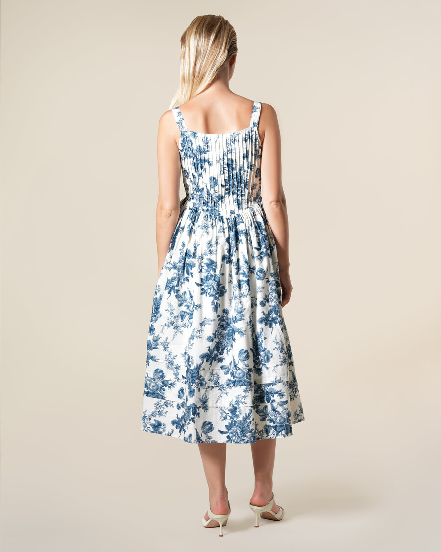 robe midi en coton à imprimé floral
