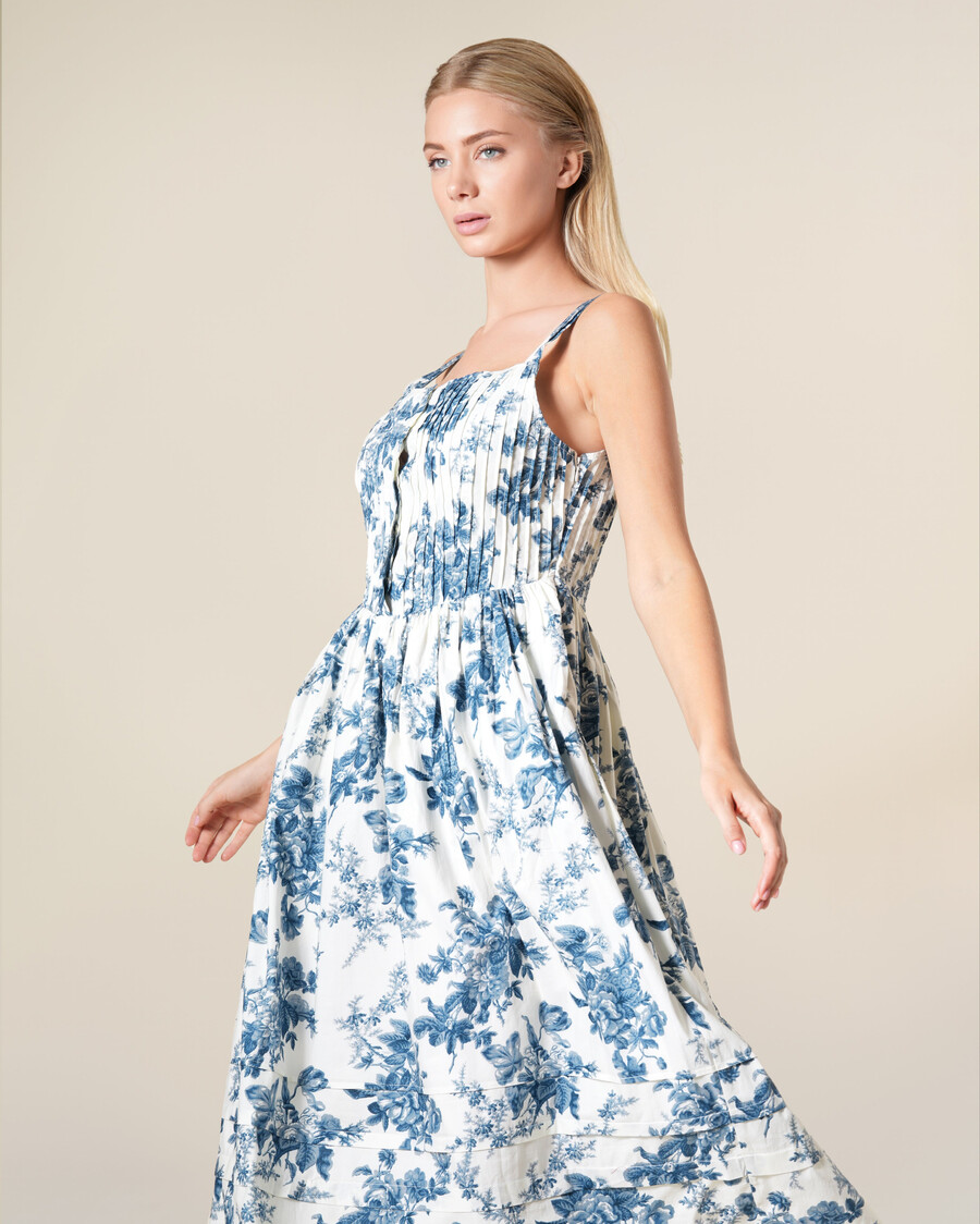 robe midi en coton à imprimé floral
