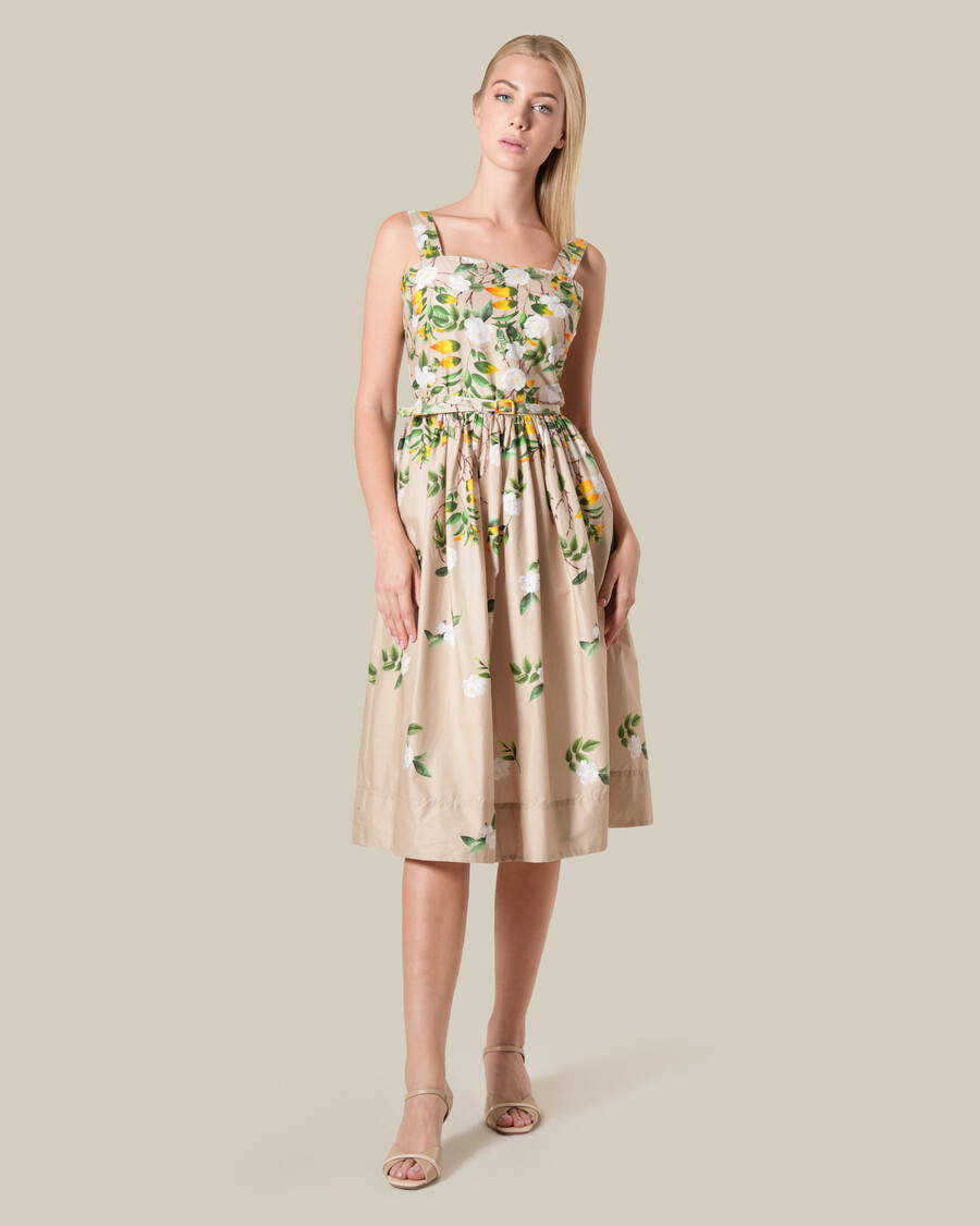 robe sans manches en coton à imprimé floral