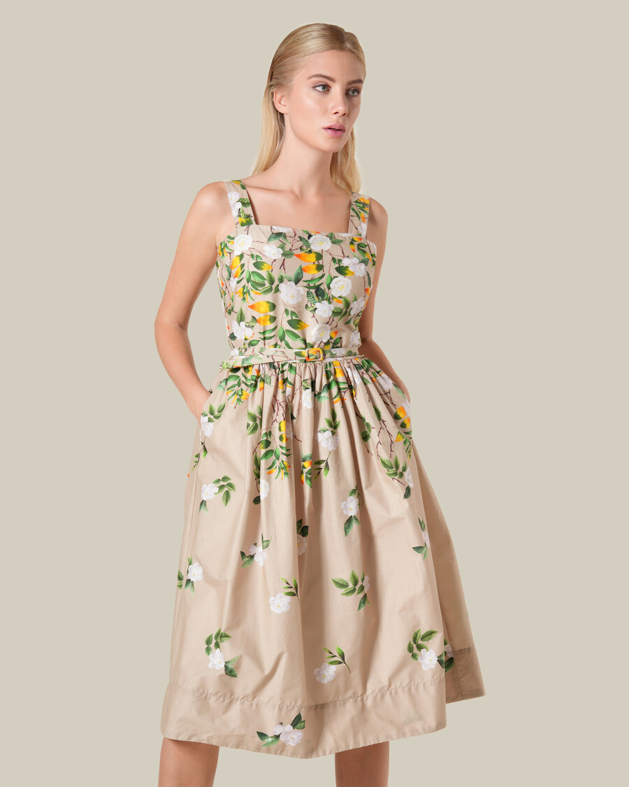 robe sans manches en coton à imprimé floral