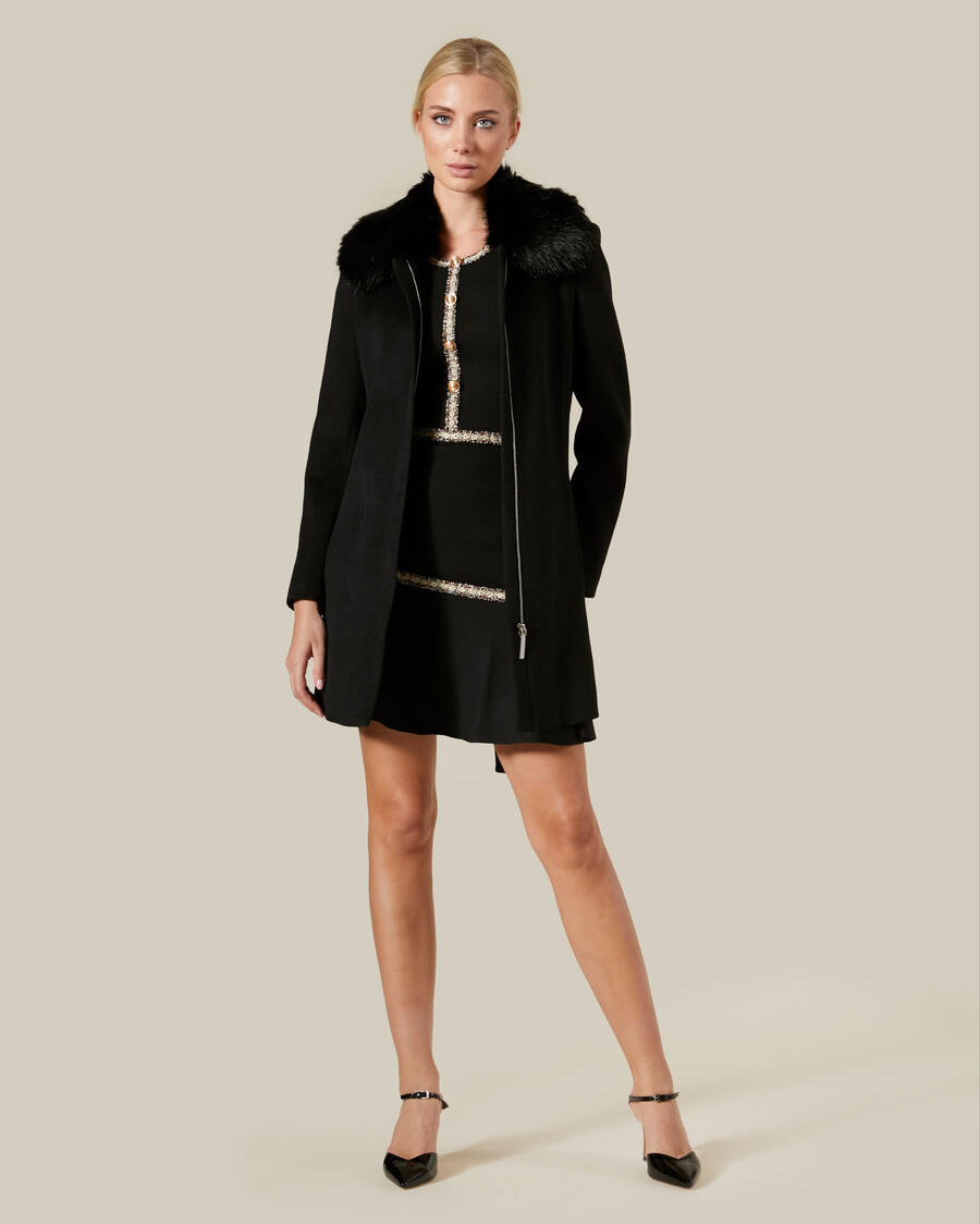robe en maille bordée de tweed