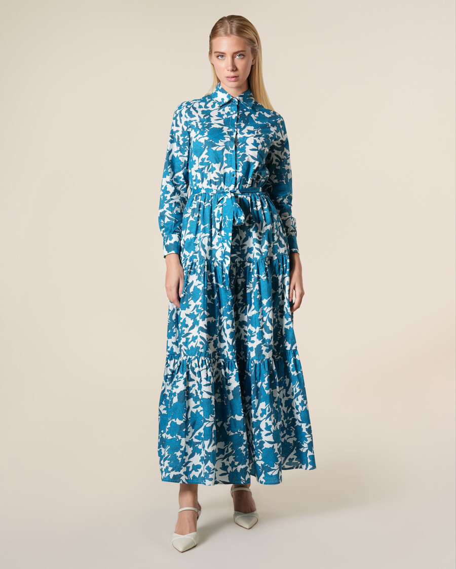 robe longue en coton à fleurs