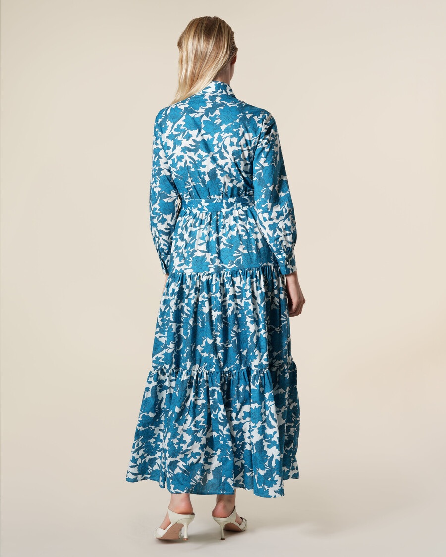 robe longue en coton à fleurs