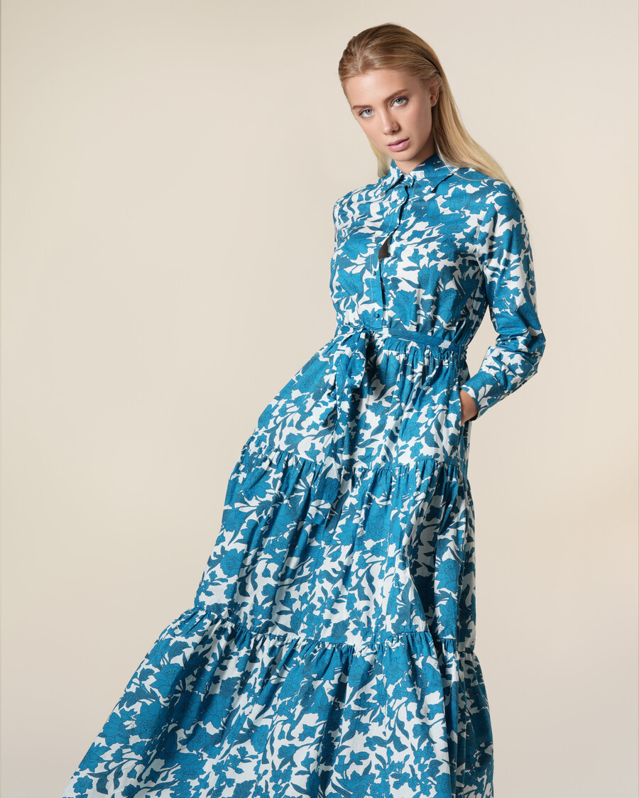 robe longue en coton à fleurs