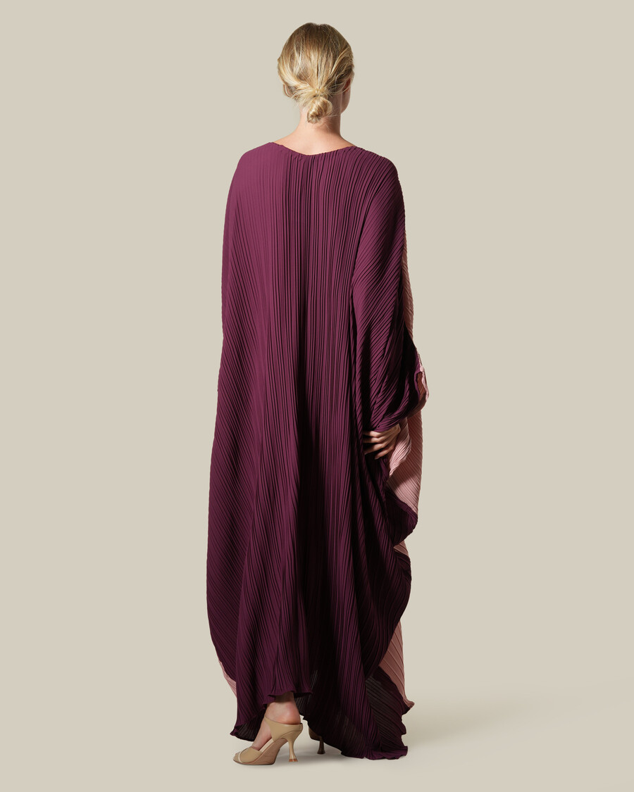 robe plissée à blocs de couleur