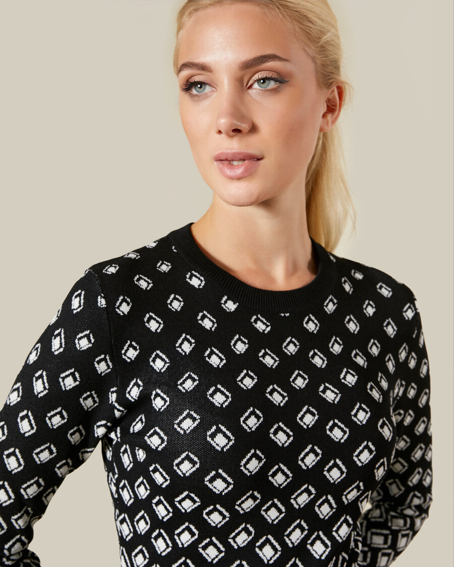 robe tricotée à motifs géométriques
