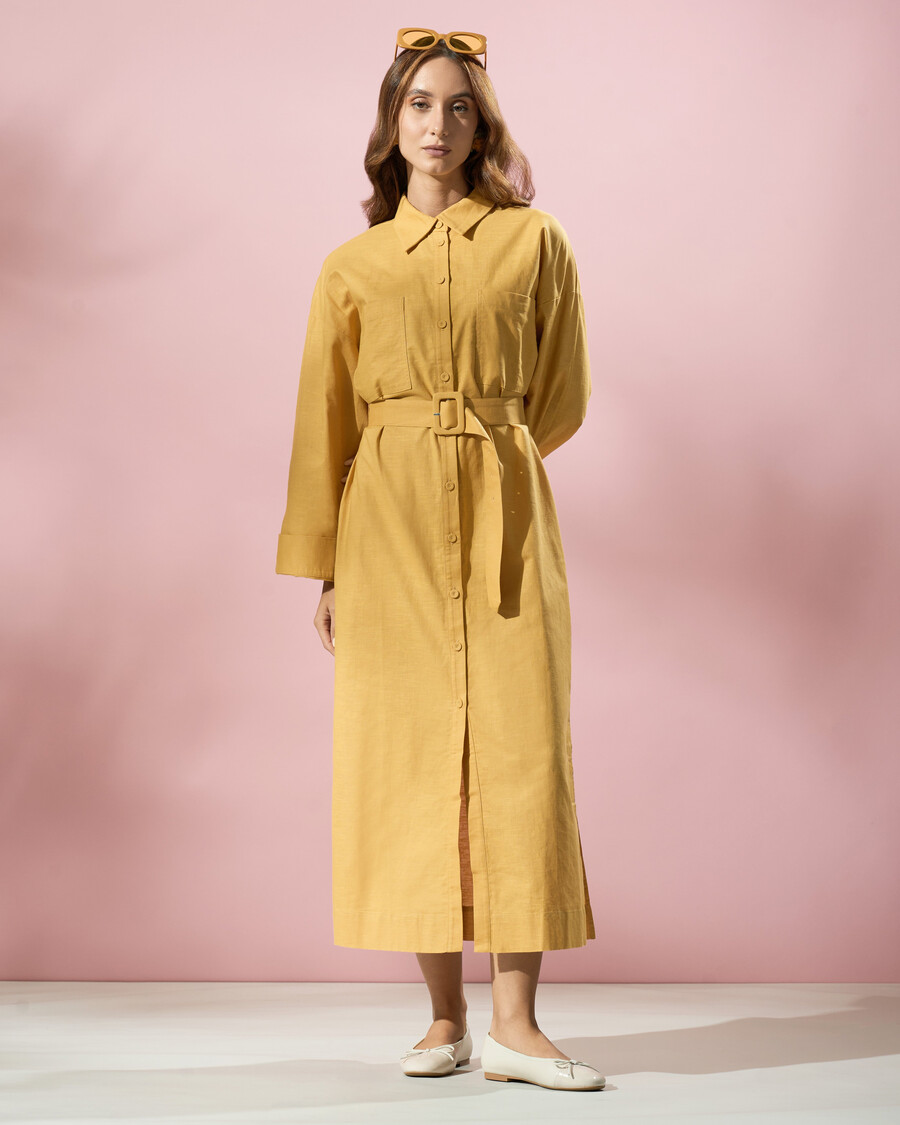 robe chemise midi classique