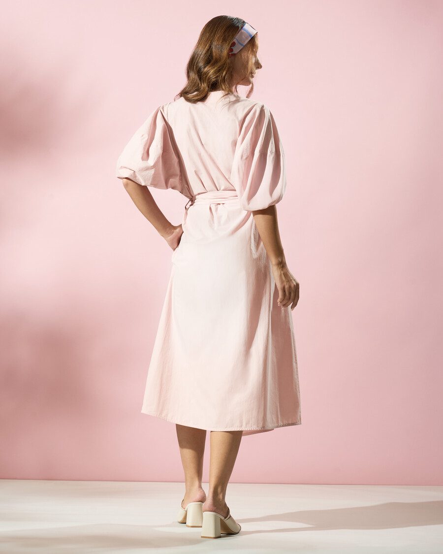 robe midi à manches bouffantes