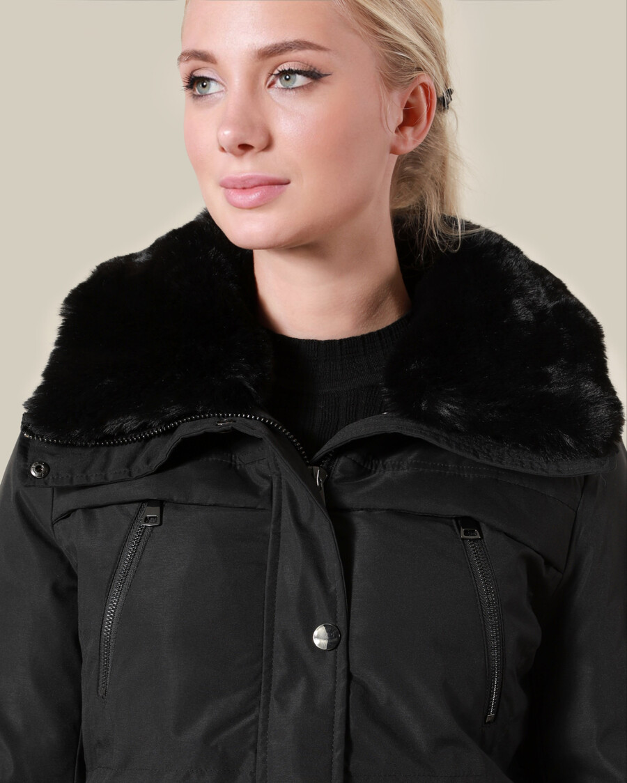 veste dhiver à bordure de fourrure