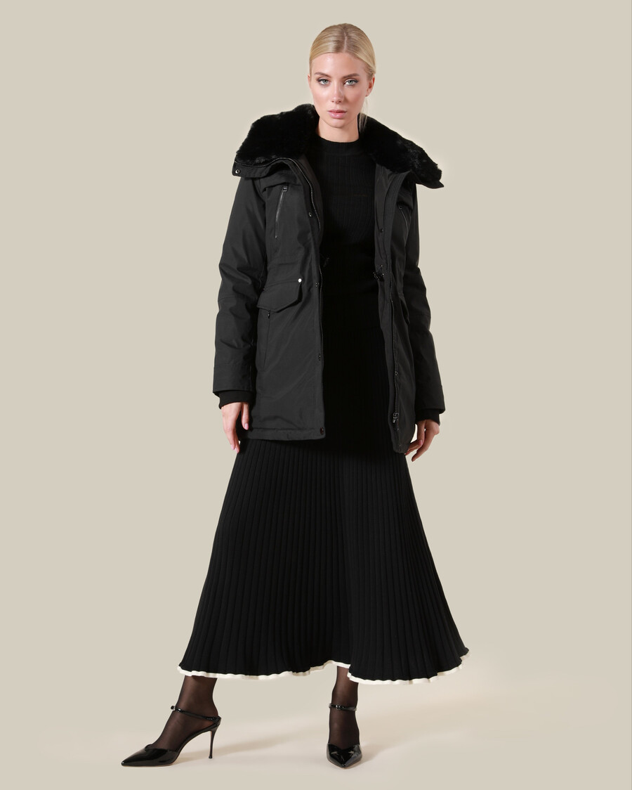 veste dhiver à bordure de fourrure